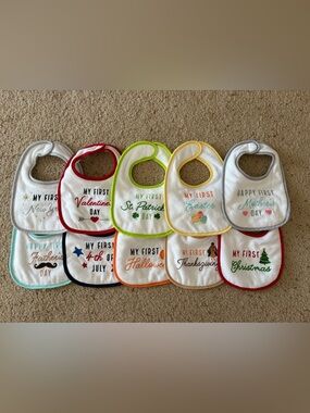 Holiday themed cloth bibs